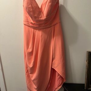 Strapless pink dress with sweetheart neckline from Revolve